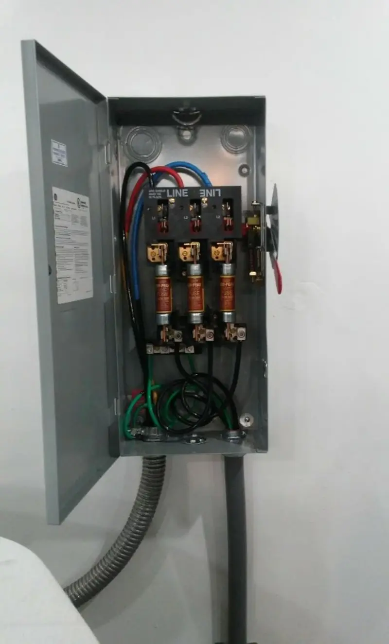 Three-phase disconnect switch installed for Electrical Wiring & Rewiring in Framingham